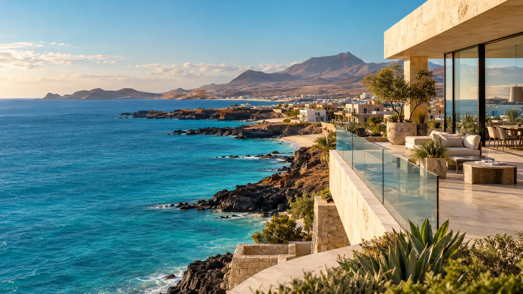 Paisagem costeira ilustrativa de Cabo Verde